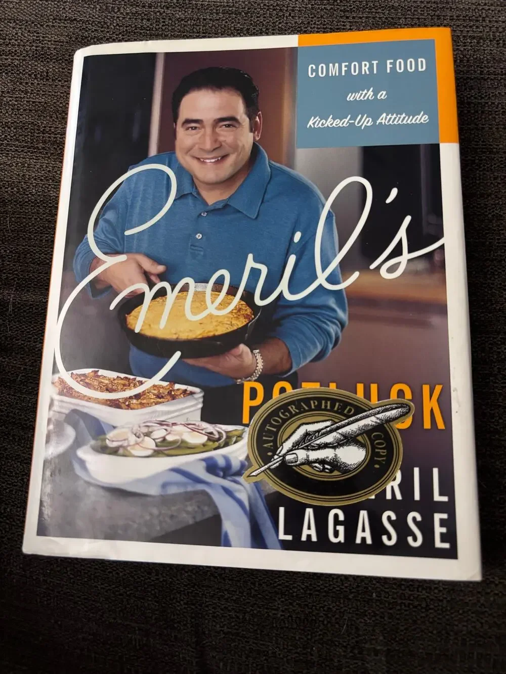 SIGNED Emeril's Potluck Comfort Food W/ Kicked-Up Attitude Emeril Lagasse 1st Ed